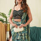 Green Jacquard Corset Saree