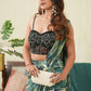 Green Jacquard Corset Saree