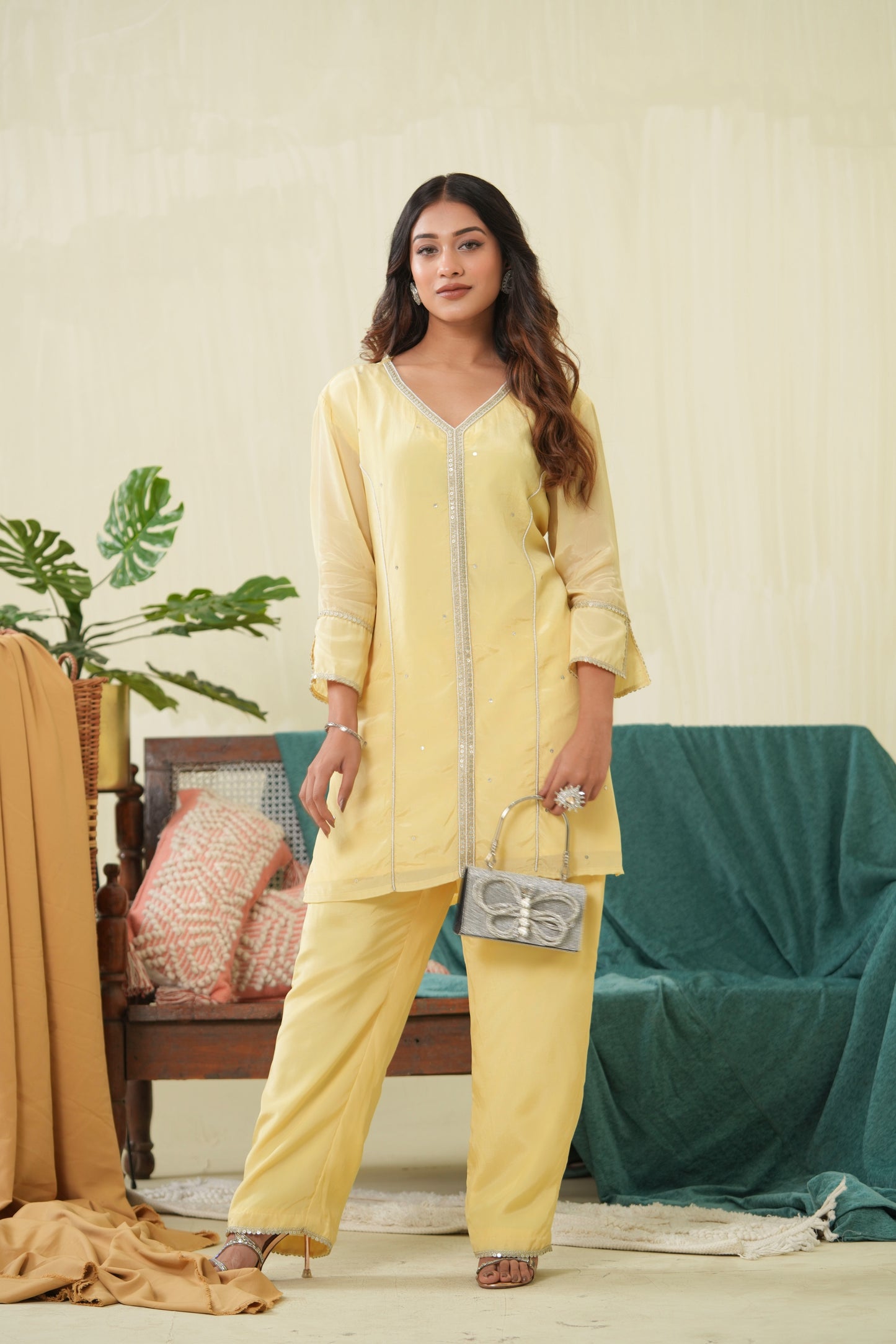 Soft yellow Kurta and Pant set