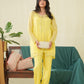 Lemon yellow Organza Jacket set