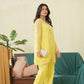 Lemon yellow Organza Jacket set