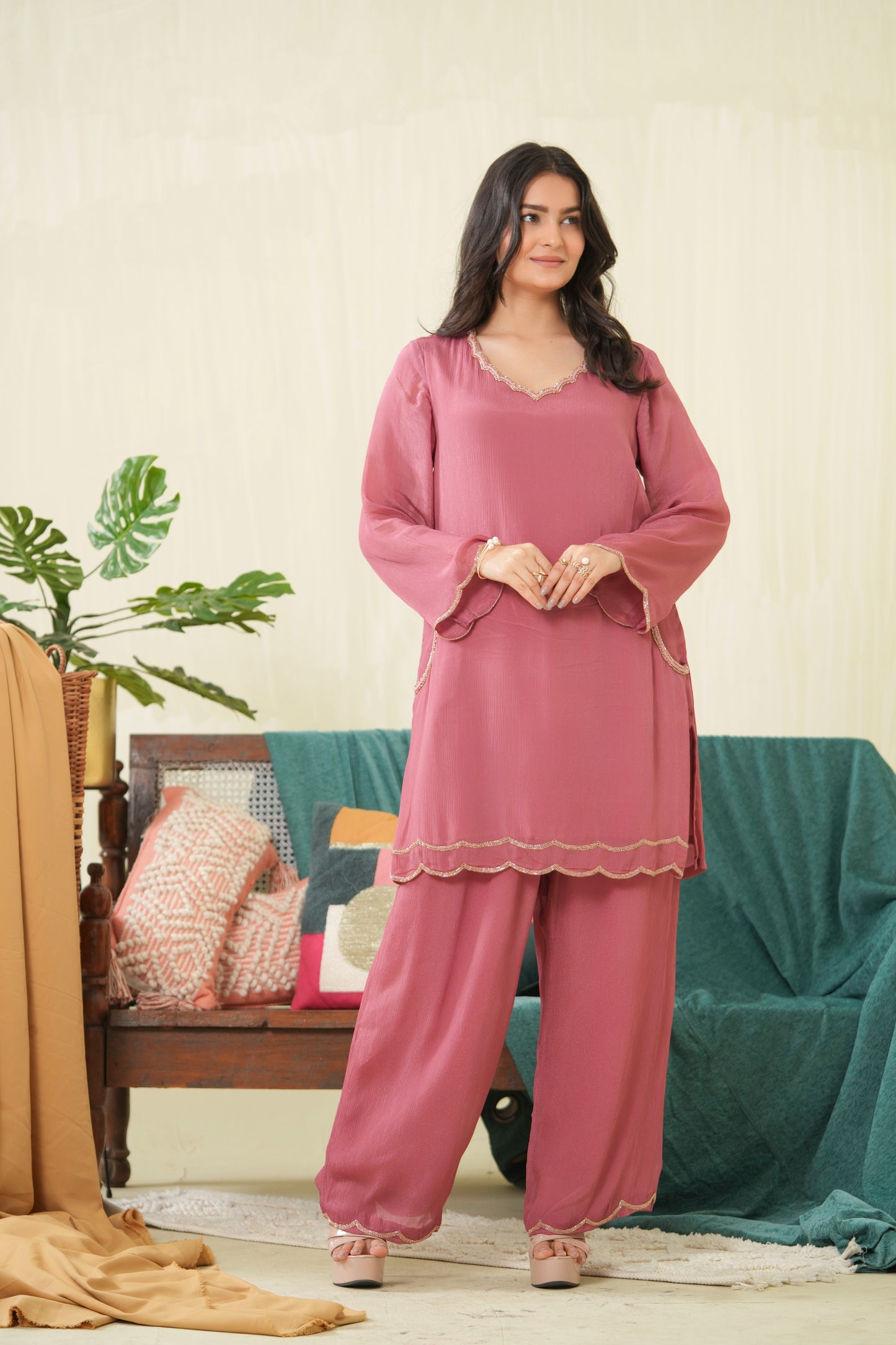 Rust Kurta Pant set