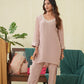 Dusty Rose Pearl Kurta and Pant set