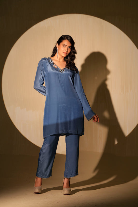 Galaxy Blue Kurta and Pant Set