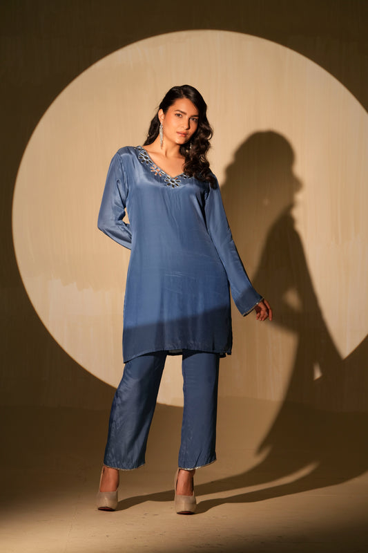 Galaxy Blue Kurta and Pant Set