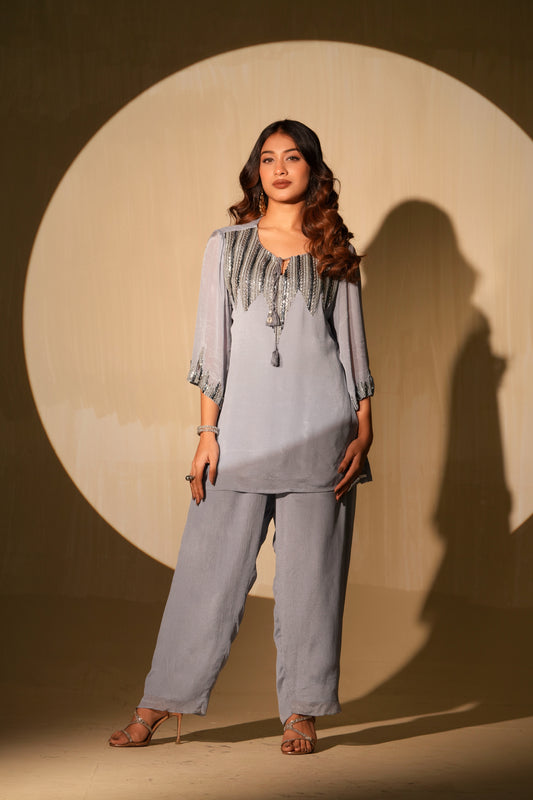 Cool Grey Kurta and Pant set