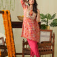 Multicolour Boho kurta with tulip pants