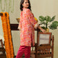 Multicolour Boho kurta with tulip pants