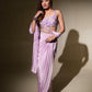 Soft Lilac Drape Saree