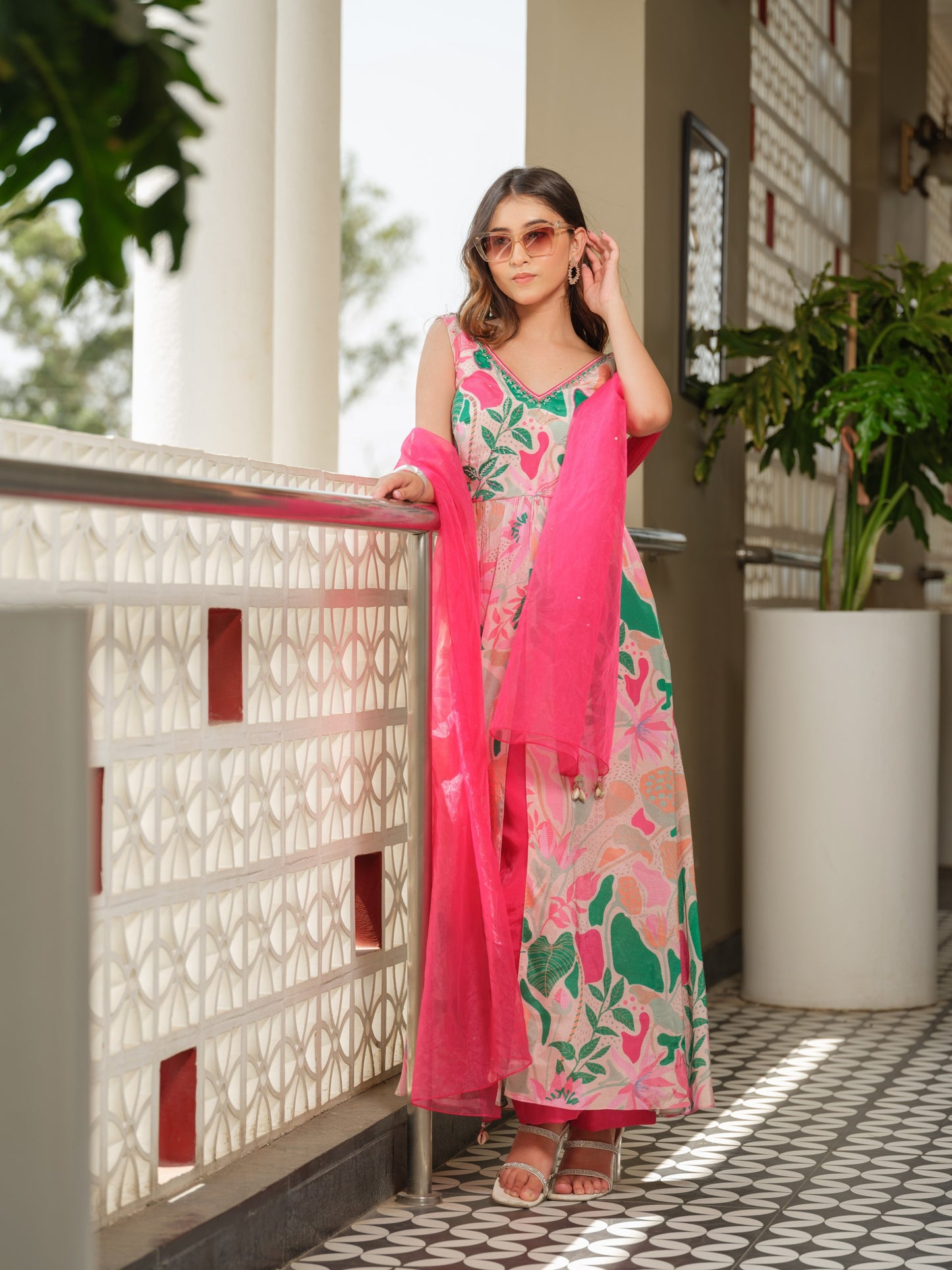 Bubblegum Pink Printed Kurta Set