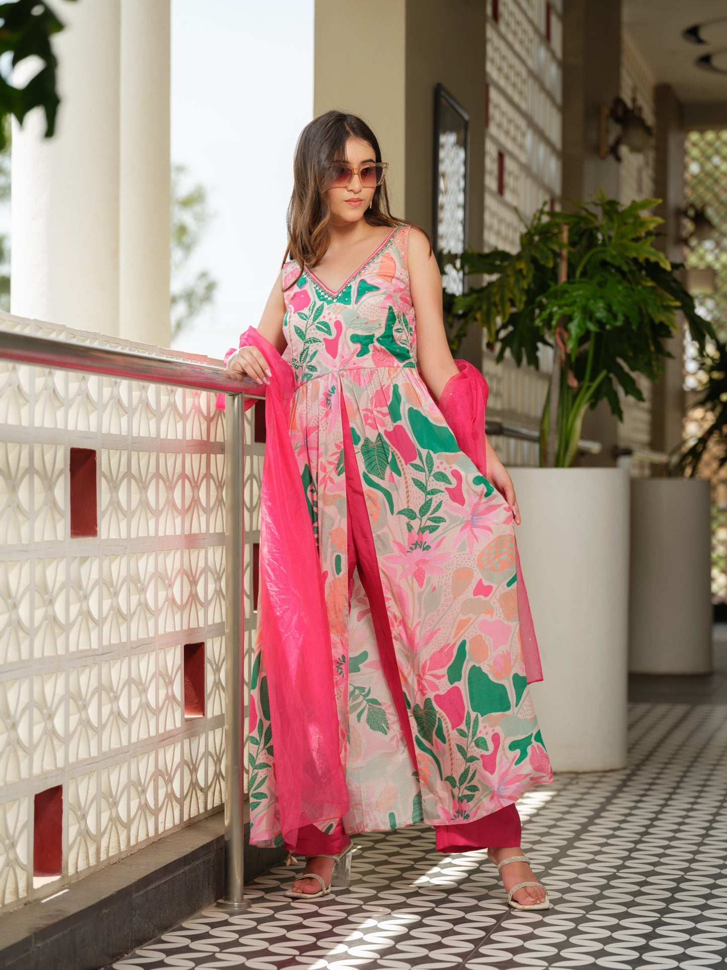 Bubblegum Pink Printed Kurta Set