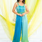 Tropical Blue Ombre Falling leaf Jumpsuit