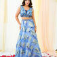 Cobalt Blue Jacquard Skirt Set