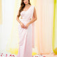 Soft Pink pearl drape saree