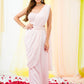 Soft Pink pearl drape saree