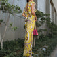 Golden Yellow Abstract Print Coord Set