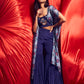 Royal Blue Sharara set with cape