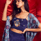 Royal Blue Sharara set with cape