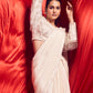 Glits and Glam ivory Saree