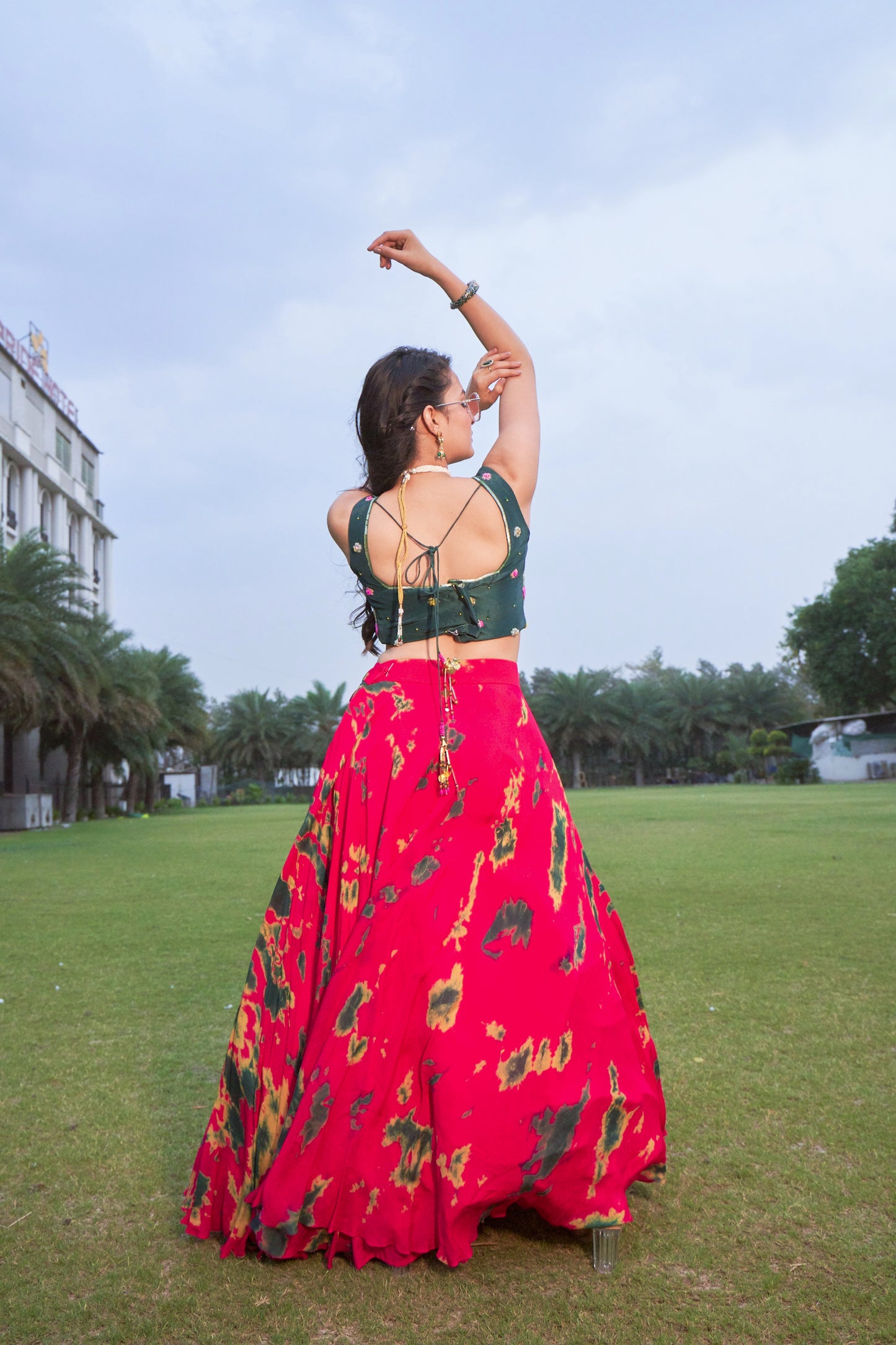 Rani Shibori lehenga set