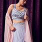 Ice Blue Lehenga set with cape