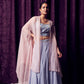 Ice Blue Lehenga set with cape