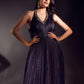 Navy Blue Bandhani Anarkali Set