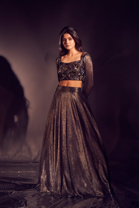 Black Festive Ethnic Lehenga set