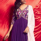 Purple Bandhani Anarkali Suit