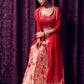 Crimson Red Floral Lehenga Set