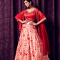 Crimson Red Floral Lehenga Set