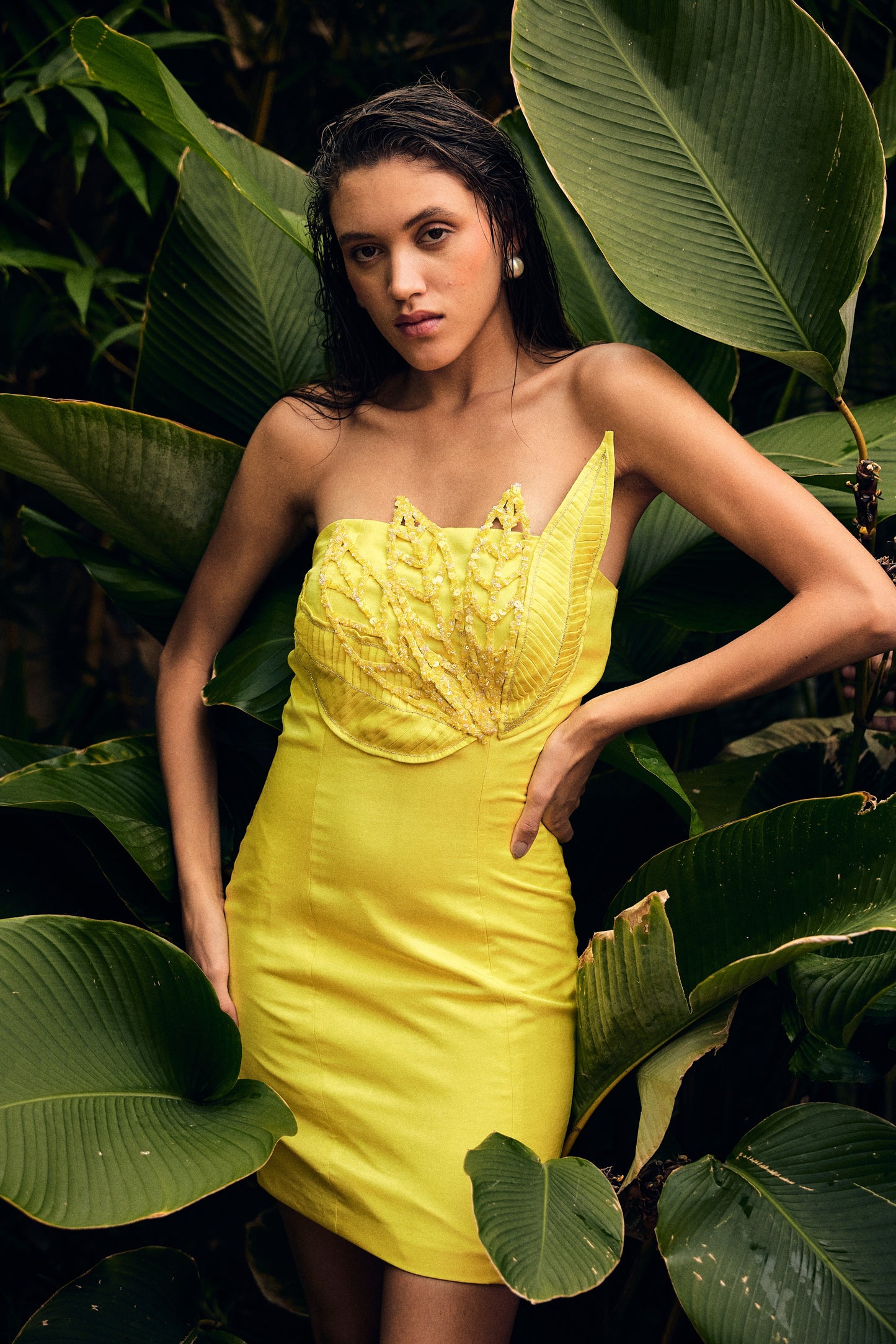 Leafy Lemon Mini Dress