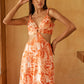 Orange Flower Maxi Dress