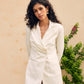 Pearl White Wrap Blazer Dress