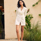 Pearl White Wrap Blazer Dress