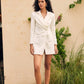 Pearl White Wrap Blazer Dress