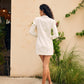 Pearl White Wrap Blazer Dress