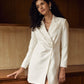 Pearl White Wrap Blazer Dress