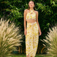 Sunny Floral Halter Neck Drape Set