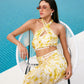 Sunny Floral Halter Neck Drape Set