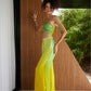 Sunshine Yellow Ombre Top with Wide Leg Trousers