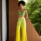 Sunshine Yellow Ombre Top with Wide Leg Trousers