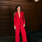 Hibiscus Red Embellished Blazer Set