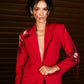 Hibiscus Red Embellished Blazer Set