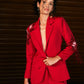 Hibiscus Red Embellished Blazer Set