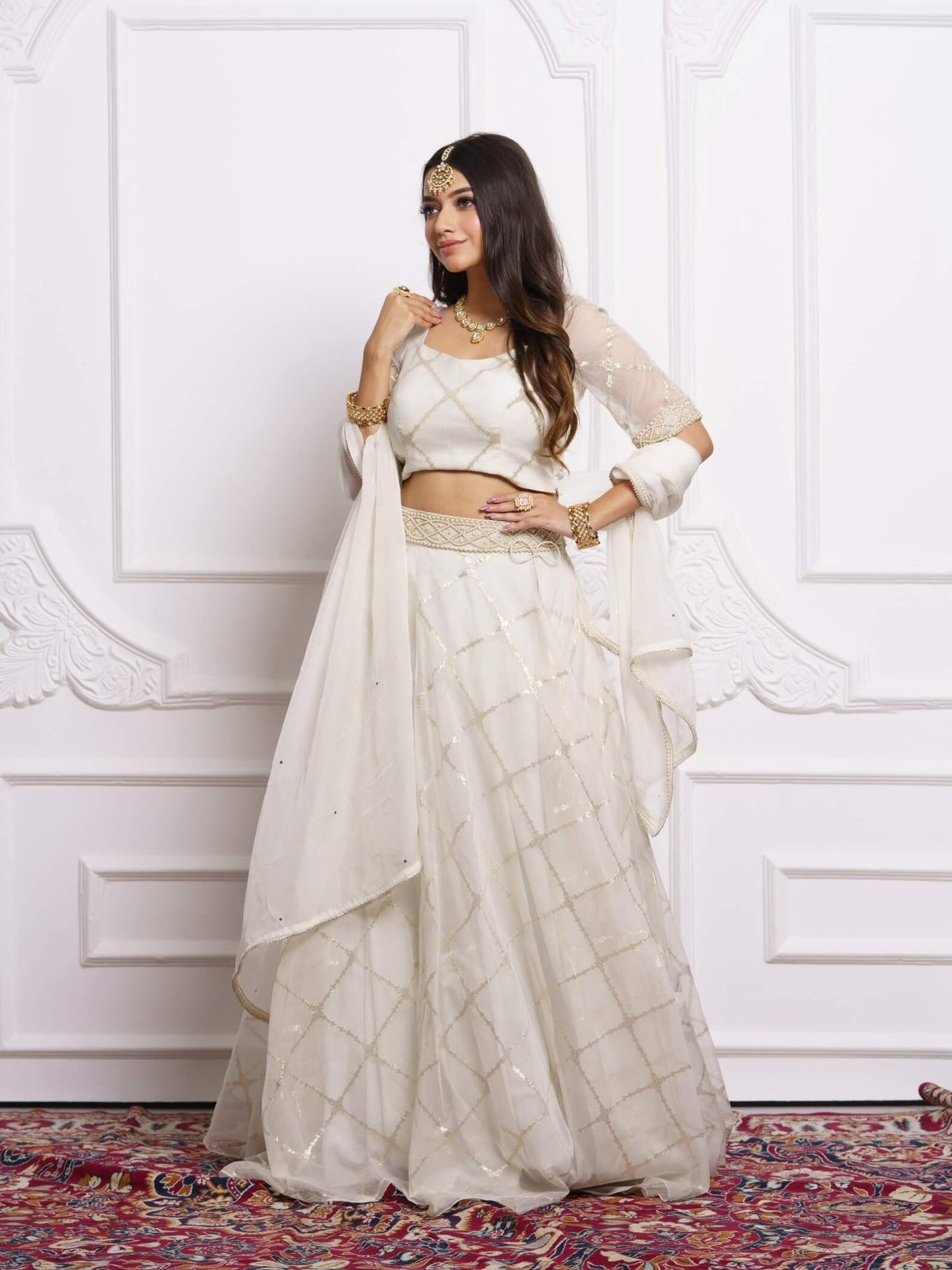 White lehenga set