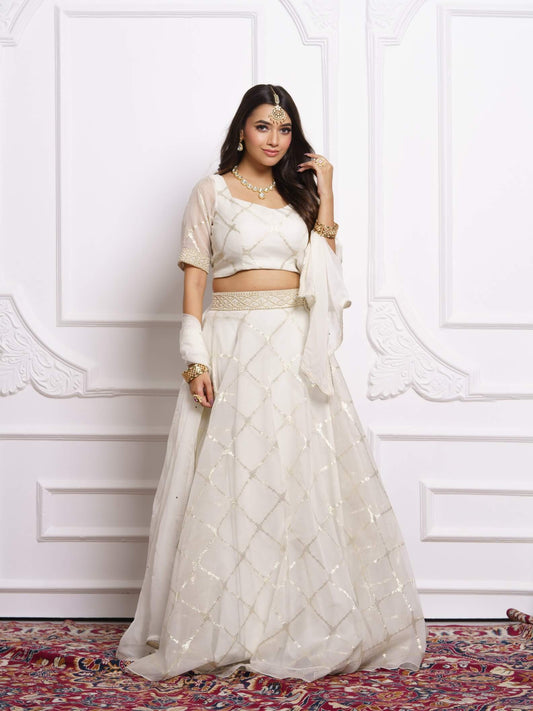 White lehenga set