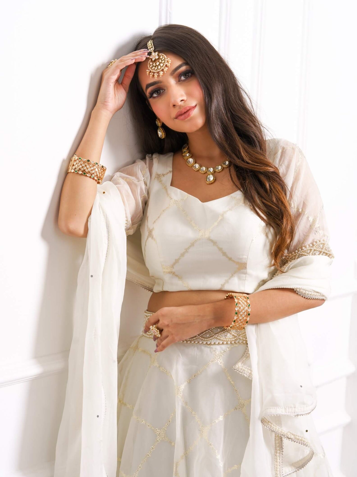 White lehenga set