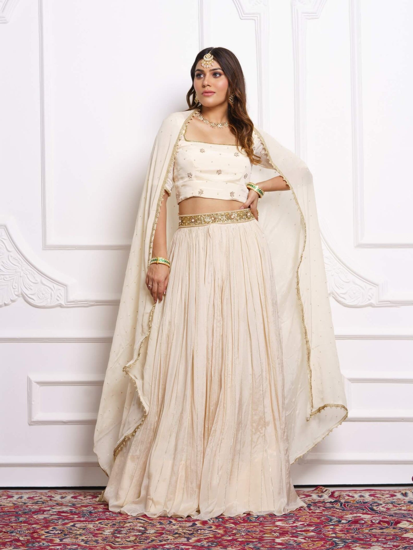 Golden bling lehenga set